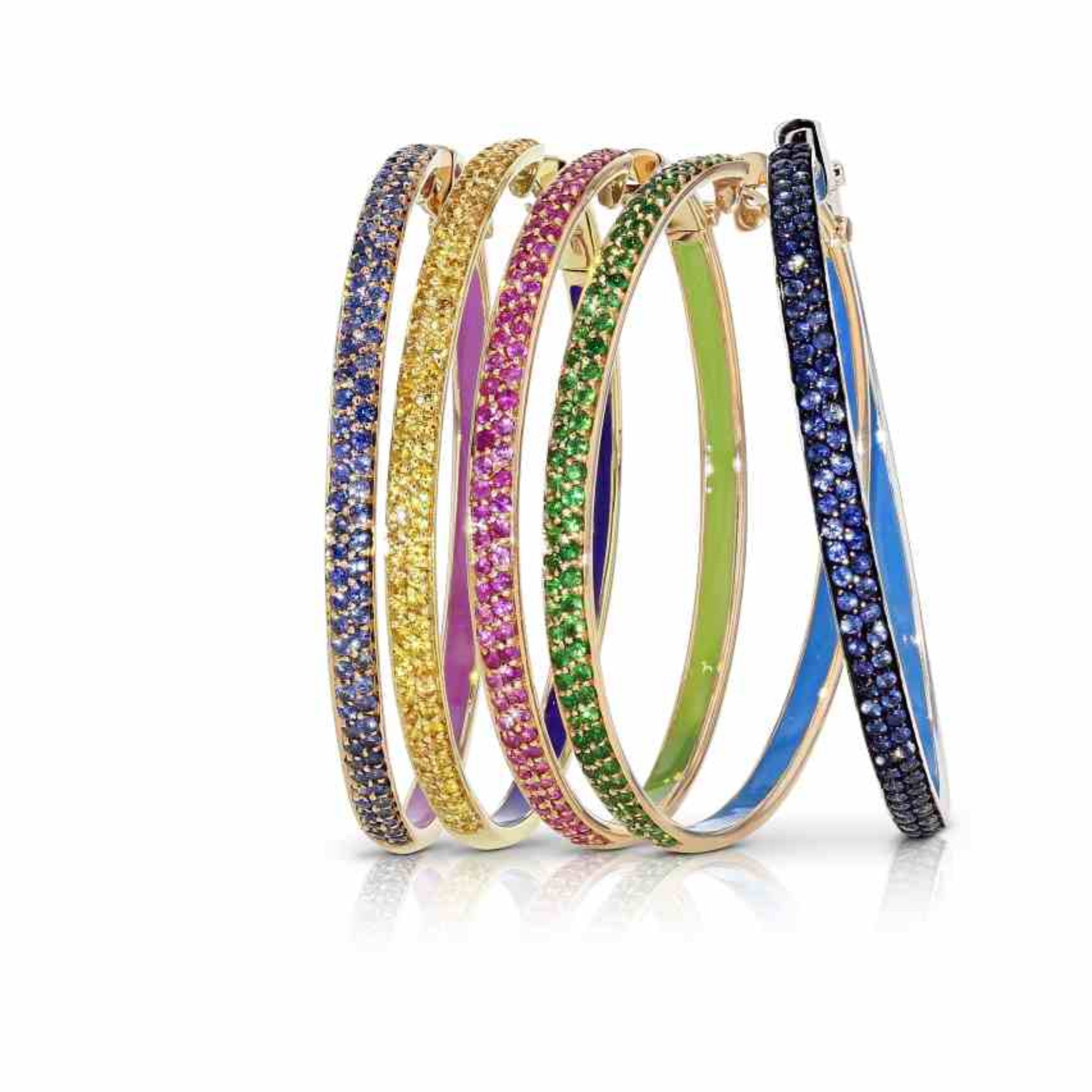 Hoop Oorhangers Blauw Saffier