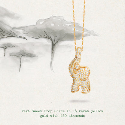 Elephant hanger half pave aan Love collier mini