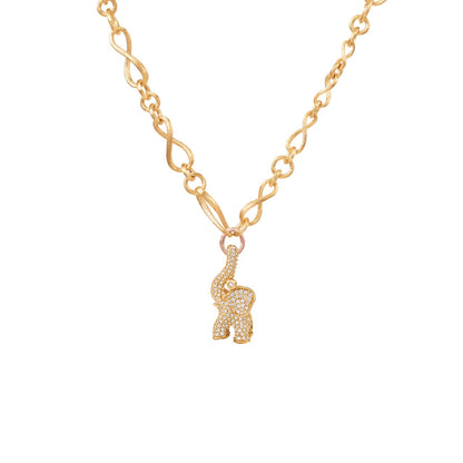 Elephant hanger half pave aan Love collier mini